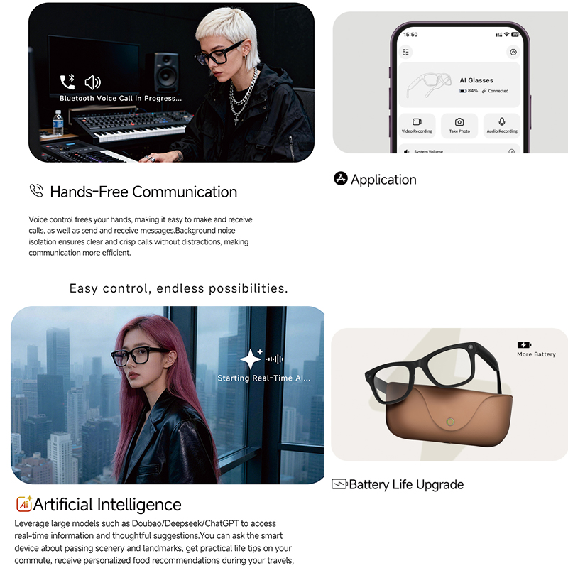 2026 AI smart Glasses HD 800W  - Audio Music Video review and price