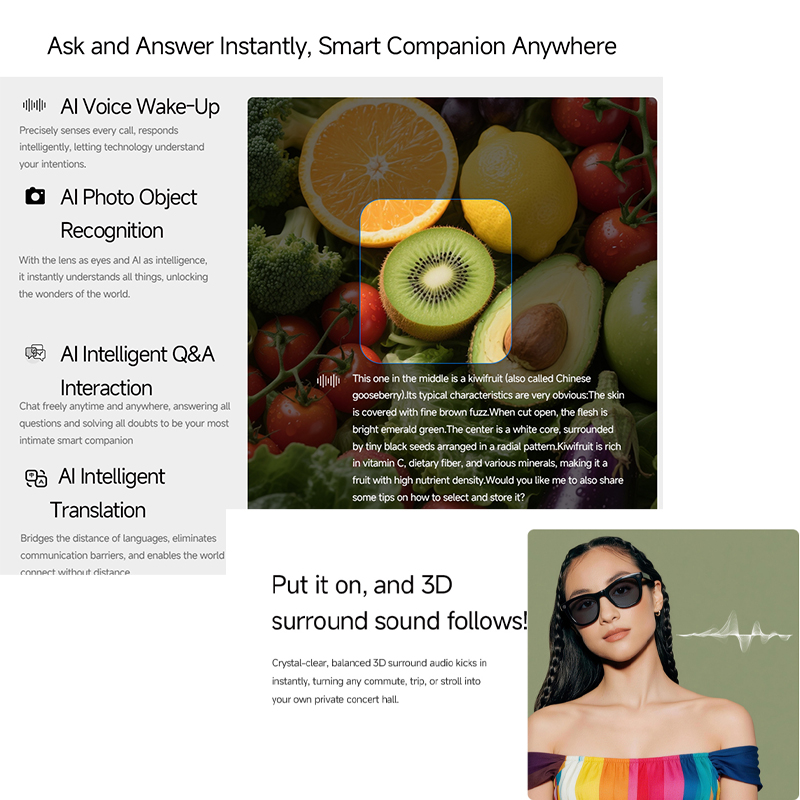 2026 AI smart Glasses HD 800W  - Audio Music Video review and price