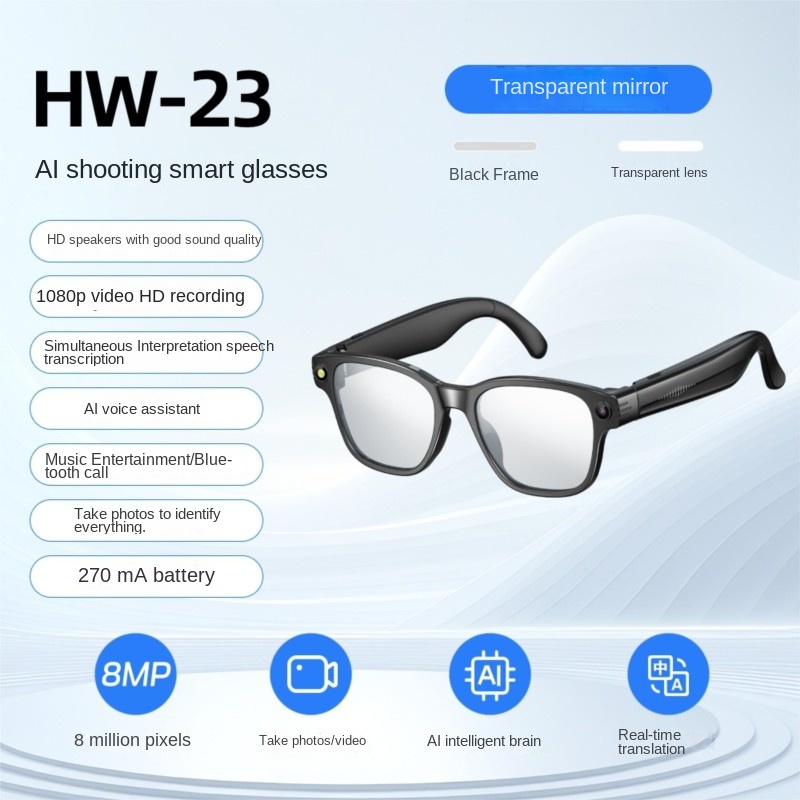 AI Smart Glasses 800W Camera M - Audio Music Video review and price