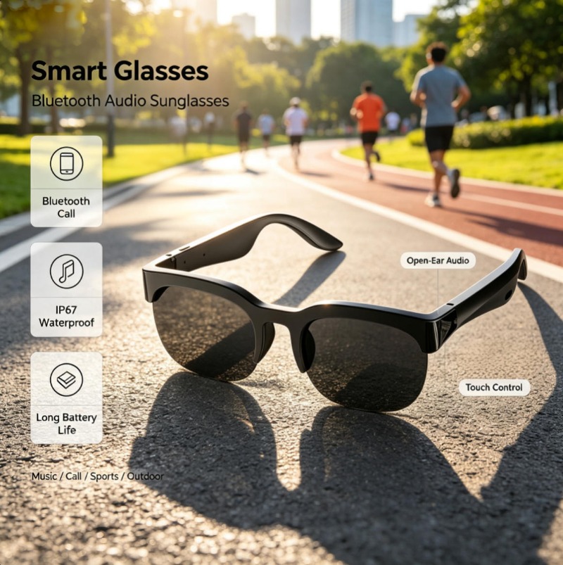 Bluetooth Audio Smart Glasses  - Audio Music Video review and price